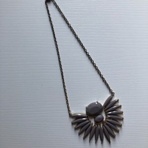 Grey Geometric Flower Petal Necklace